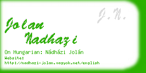 jolan nadhazi business card